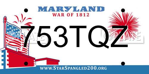 753TQZ Maryland License Plate
