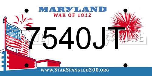 7540JT Maryland License Plate
