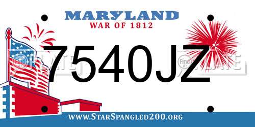 7540JZ Maryland License Plate
