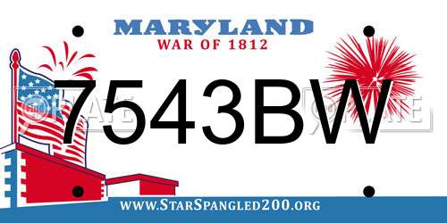 7543BW Maryland License Plate