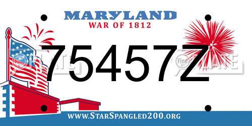 75457Z Maryland License Plate