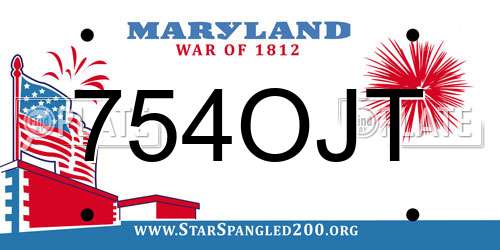 754OJT Maryland License Plate