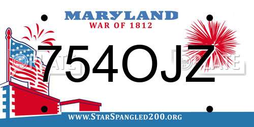 754OJZ Maryland License Plate