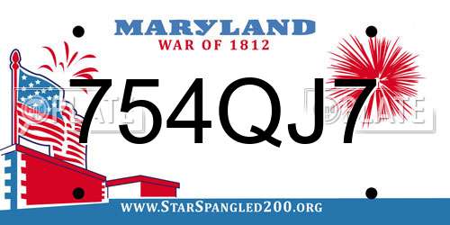 754QJ7 Maryland License Plate