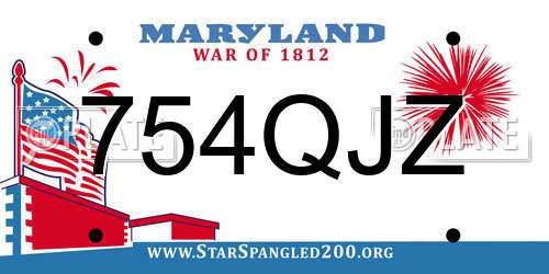 754QJZ Maryland License Plate