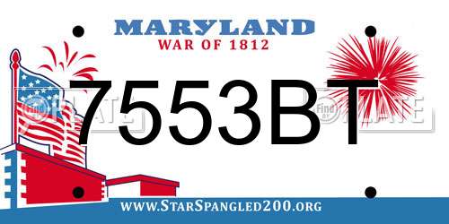 7553BT Maryland License Plate