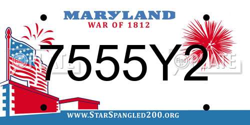 7555Y2 Maryland License Plate