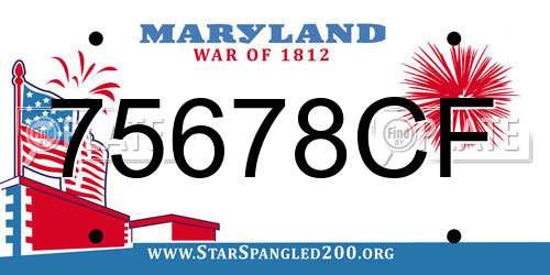 75678CF Maryland License Plate