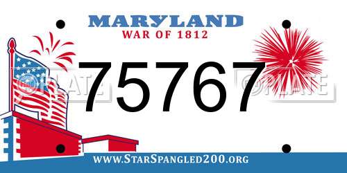 75767 Maryland License Plate