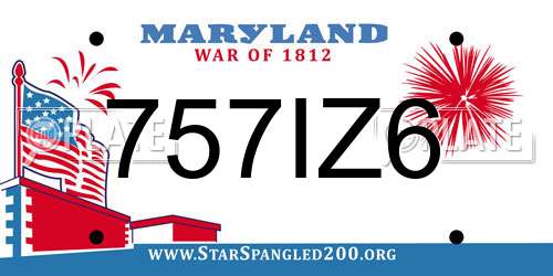 757IZ6 Maryland License Plate