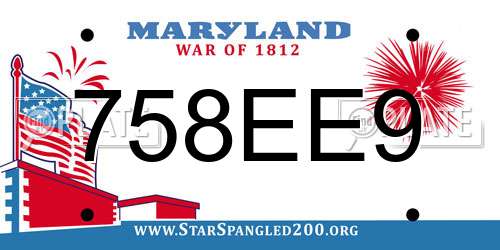 758EE9 Maryland License Plate