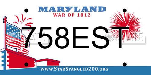 758EST Maryland License Plate