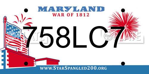 758LC7 Maryland License Plate