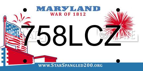 758LCZ Maryland License Plate