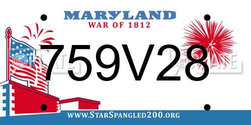 759V28 Maryland License Plate