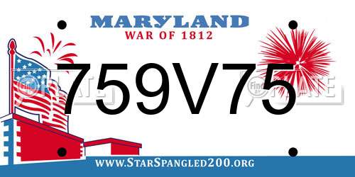 759V75 Maryland License Plate