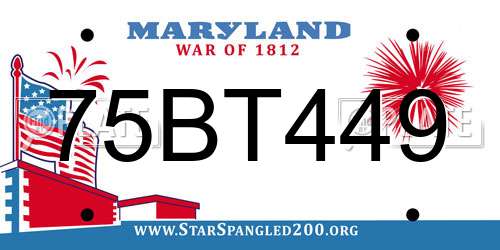 75BT449 Maryland License Plate