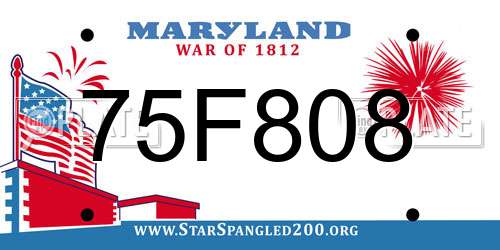 75F808 Maryland License Plate
