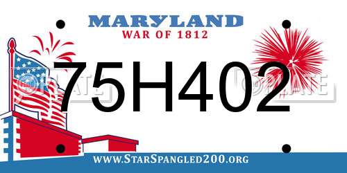 75H402 Maryland License Plate