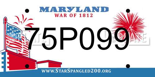 75P099 Maryland License Plate