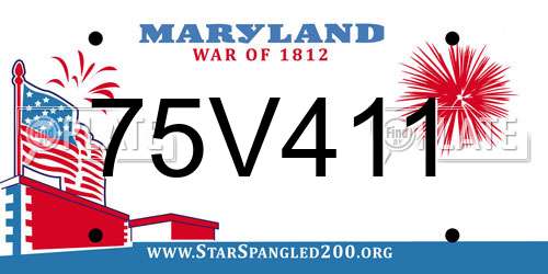 75V411 Maryland License Plate