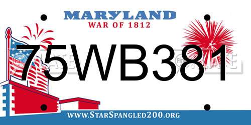 75WB381 Maryland License Plate