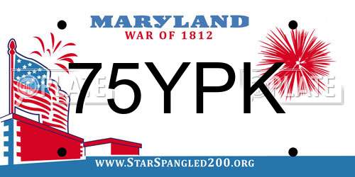75YPK Maryland License Plate