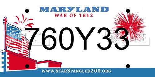 760Y33 Maryland License Plate