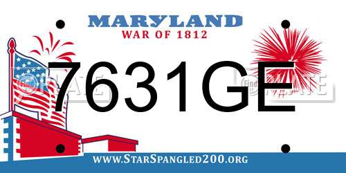 7631GE Maryland License Plate