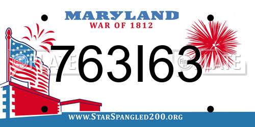 763I63 Maryland License Plate