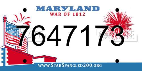 7647173 Maryland License Plate