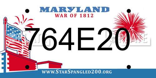 764E20 Maryland License Plate