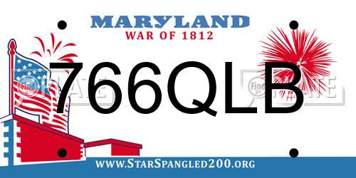 766QLB Maryland License Plate