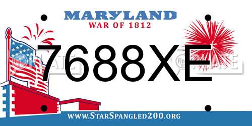 7688XE Maryland License Plate
