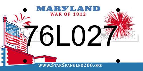 76L027 Maryland License Plate
