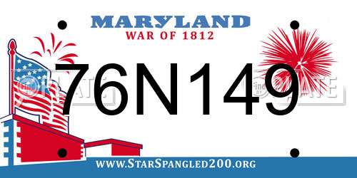 76N149 Maryland License Plate