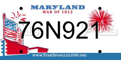 76N921 Maryland License Plate