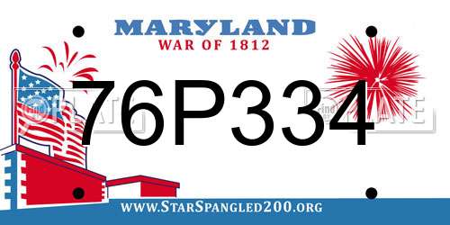 76P334 Maryland License Plate