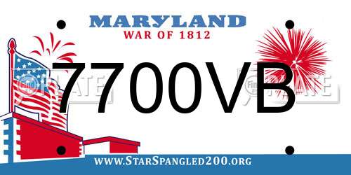 7700VB Maryland License Plate