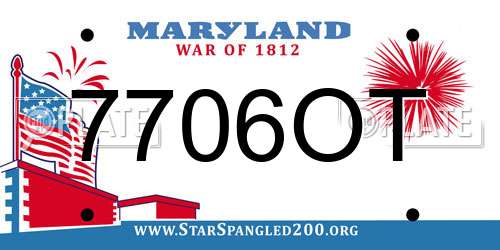7706OT Maryland License Plate