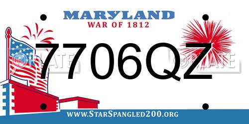 7706QZ Maryland License Plate