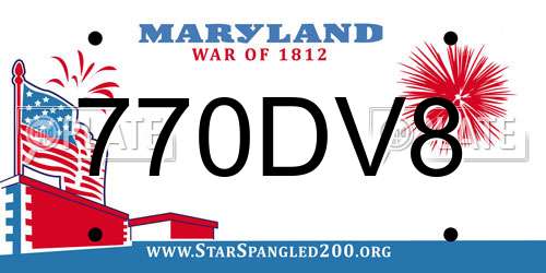 770DV8 Maryland License Plate
