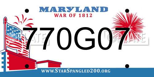770G07 Maryland License Plate
