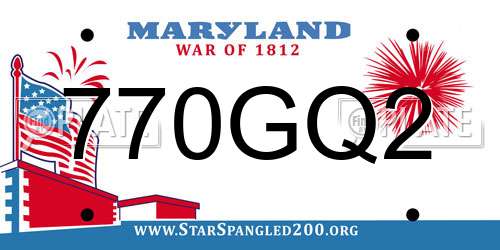 770GQ2 Maryland License Plate