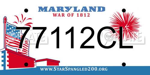 77112CL Maryland License Plate