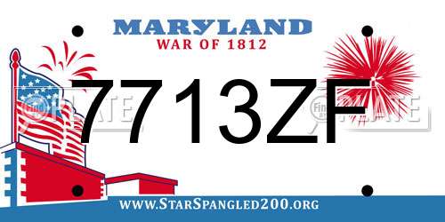 7713ZF Maryland License Plate