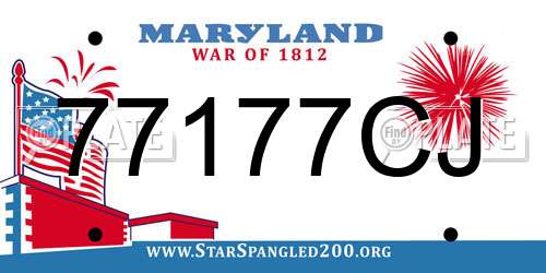 77177CJ Maryland License Plate
