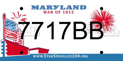 7717BB Maryland License Plate