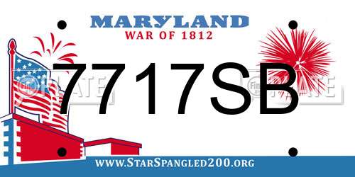 7717SB Maryland License Plate