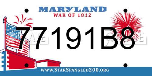 77191B8 Maryland License Plate
